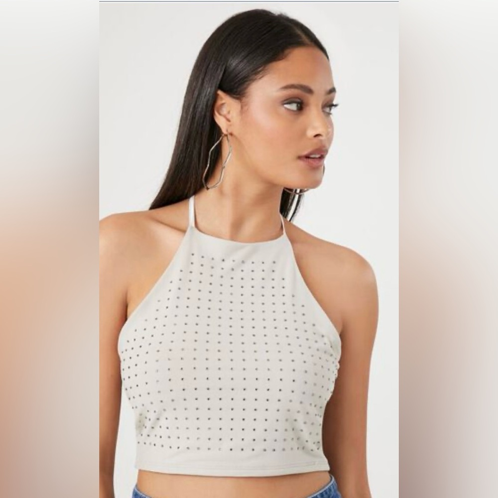 Cropped/Halter Studded Top, Women’s Sizes Small & Medium NWT